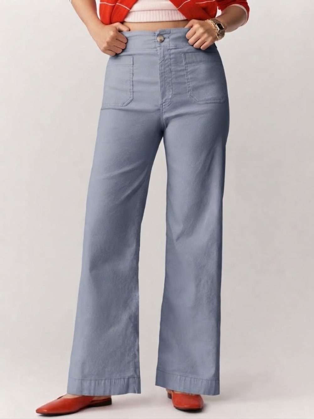 Anthropologie Purple Maeve The Colette High Waisted Wide-Leg Pant Size 27P
